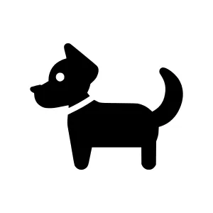Dog Silhouette Icon - Black on White