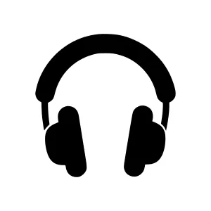 Black Headphones Icon - Simple Vector Illustration
