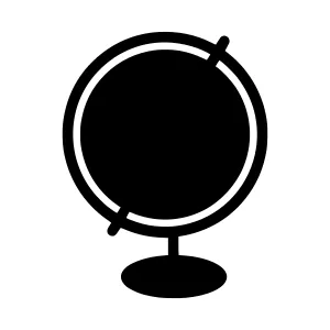 Globe Icon - Minimalist Black Outline