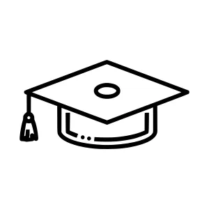 Black & White Graduation Cap Icon