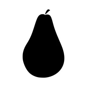 Black Pear Silhouette Icon