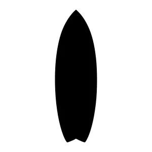 Black Surfboard Silhouette - Minimalist Design