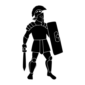 Spartan Warrior Silhouette Vector Illustration