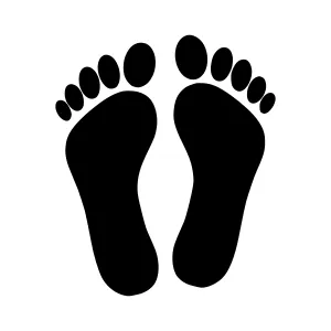 Footprints Silhouette Black on White