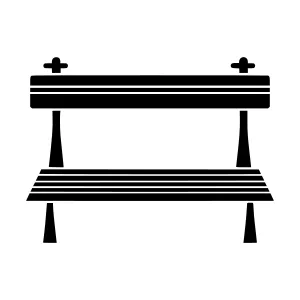 Black Park Bench Silhouette Icon