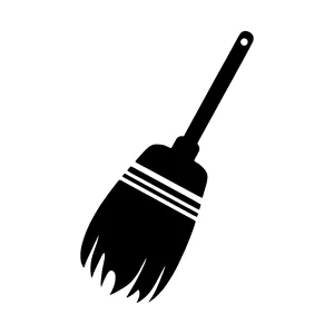 Black Broom Icon - Cleaning Vector Illustration