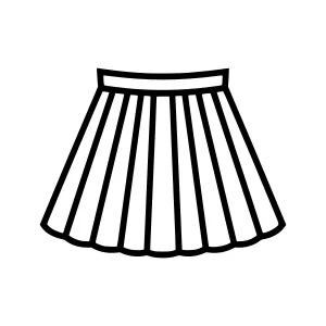 Black Skirt Line Art Icon