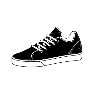 Black Shoe Illustration - Line Art Vector