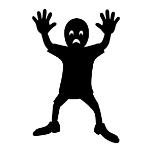 Silhouette Figure - Fearful Expression