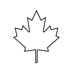 Black Silhouette Maple Leaf Icon