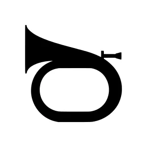 Vintage Horn Icon - Black Silhouette