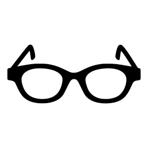 Black Glasses Icon - Vector Illustration