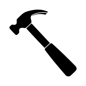 Black Hammer Icon - Simple Tool Vector