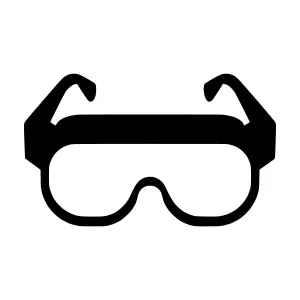 Black Safety Glasses Icon - Vector Illustration