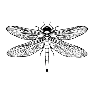 Black Dragonfly Illustration - Detailed Vector Art