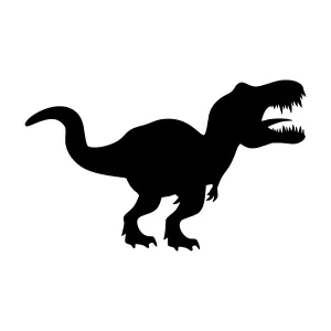 Black Silhouette T-Rex Dinosaur Vector Illustration
