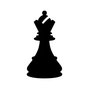 Chess King Silhouette - Black on White