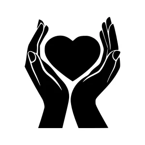 Hands Holding Heart - Protective Icon