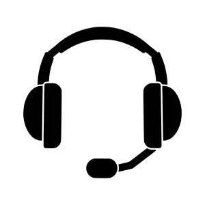Black Headphones Icon - Simple Vector Illustration