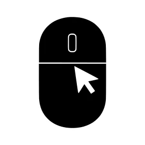 Black Mouse Cursor Icon - Vector Graphic