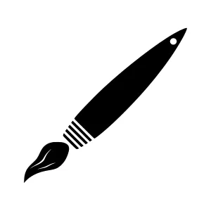 Black Paint Brush Icon - Vector Illustration