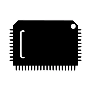 Black Chip Icon - Technology Vector Illustration