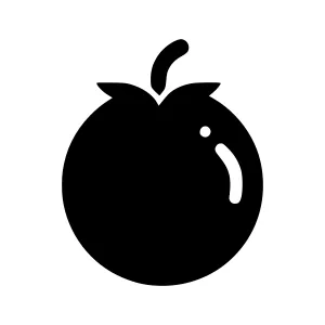 Black Apple Icon - Simple Fruit Vector