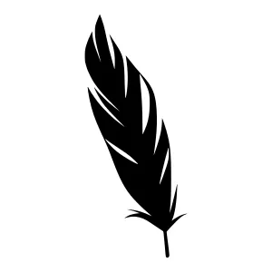 Black Feather Silhouette Vector Icon