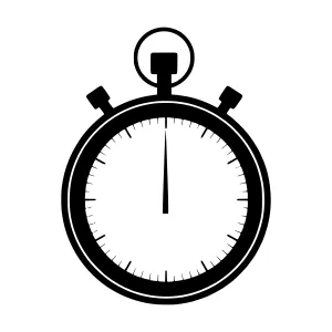 Black Stopwatch Icon - Time Management Vector