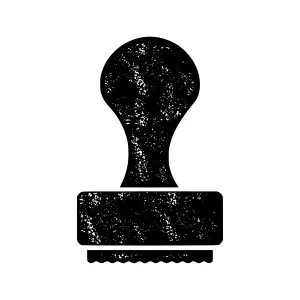 Vintage Rubber Stamp Icon - Grunge Style