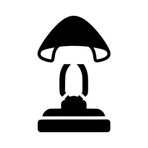 Simple Mushroom Icon - Black Silhouette