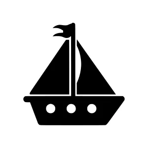 Sailboat Icon - Simple Sailing Boat Vector