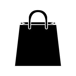 Shopping Bag Icon - Black Outline