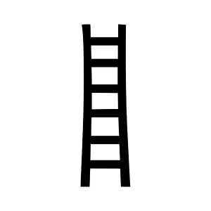 Simple Black Ladder Icon - Vector Illustration