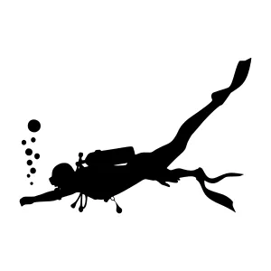Silhouette Diver Underwater