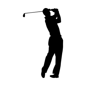 Silhouette Golf Swing - Black on White