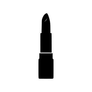 Black Lipstick Icon - Minimalist Beauty Illustration