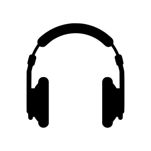 Silhouette Headphones Icon - Minimalist Design