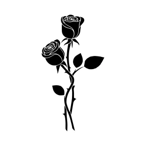 Black Rose Silhouette Vector Illustration