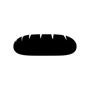 Bread Silhouette Icon - Minimalist Vector Design