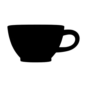 Black Coffee Cup Silhouette Vector Icon