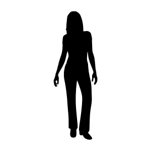 Silhouette Woman Walking - Vector Illustration