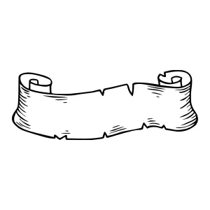 Vintage Scroll Banner - Line Art Design