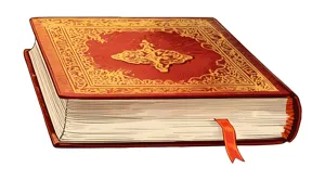 Vintage Book Illustration - Red Leather Cover