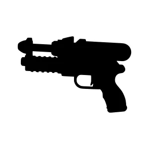Silhouette Gun Vector Icon - Black on White