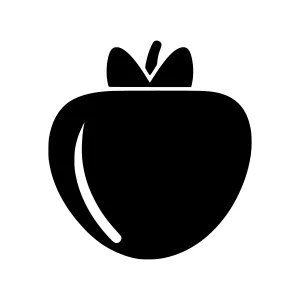 Black Apple Icon - Simple Vector Illustration