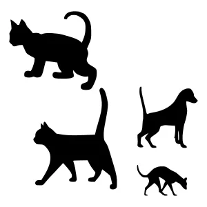 Black Animal Silhouettes - Cat & Dog Vector