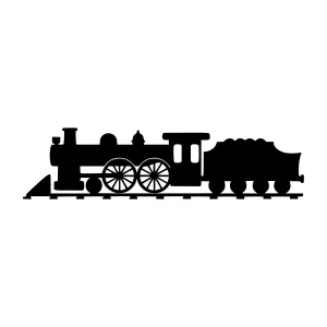 Vintage Train Silhouette Vector Illustration
