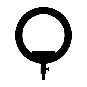 Ring Light Icon - Black Silhouette