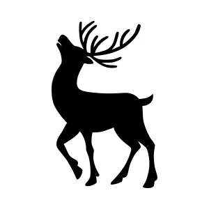 Black Silhouette Deer Graphic